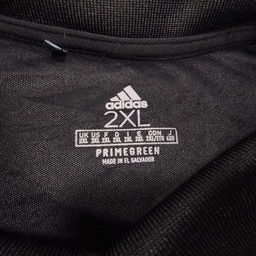 Adidas Casual Short Sleeve Collared Polo Shirt Adult Mens Size 2XL Black
